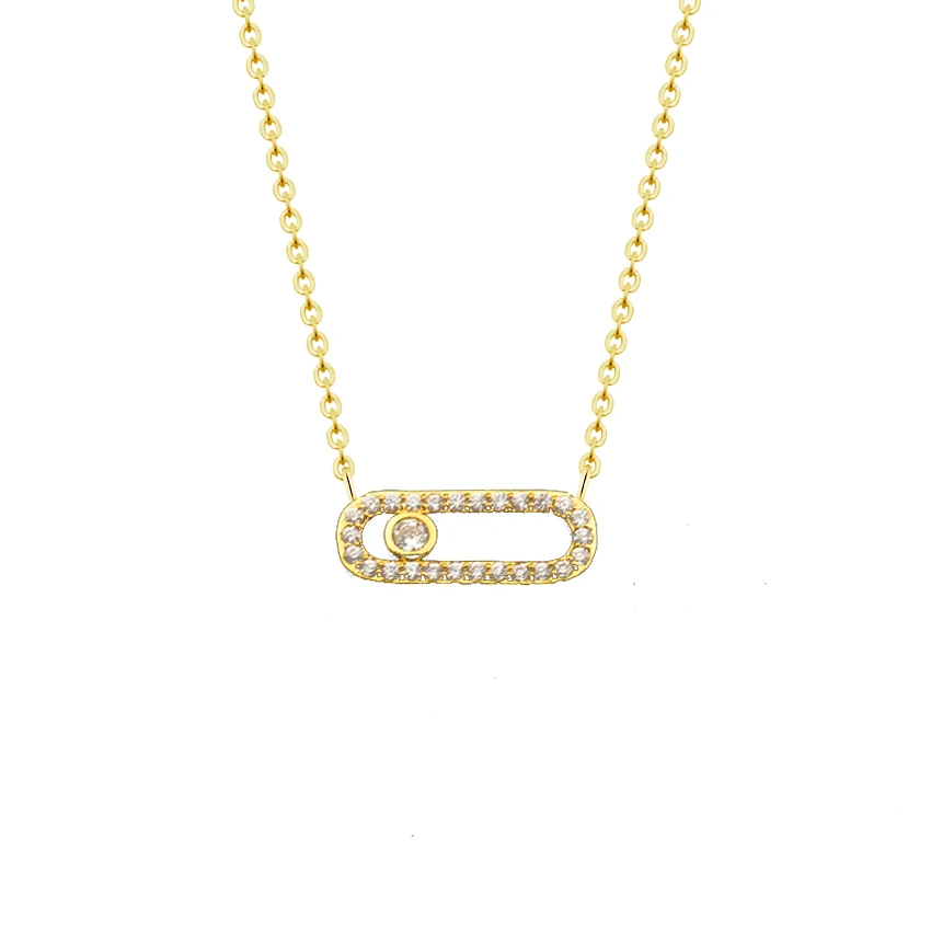 

Crystal Stainless Steel Necklaces CZ Beads Choker Pendant Necklace For Women Dainty Gold Chain Friend Gift BFF LuxuryJewelry
