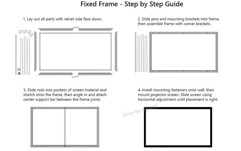 Акустически прозрачные экраны диагональю 140 дюйма ST с фиксированной рамой
