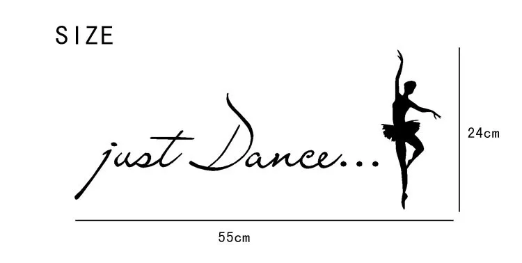 Просто танец наклейки на стену Домашний Декор-балетная танцовщица Наклейка