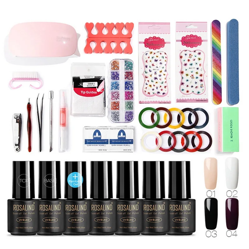 Набор для профессионального маникюра ROSALIND набор с УФ-лампой и гель-лаком 7 мл 4