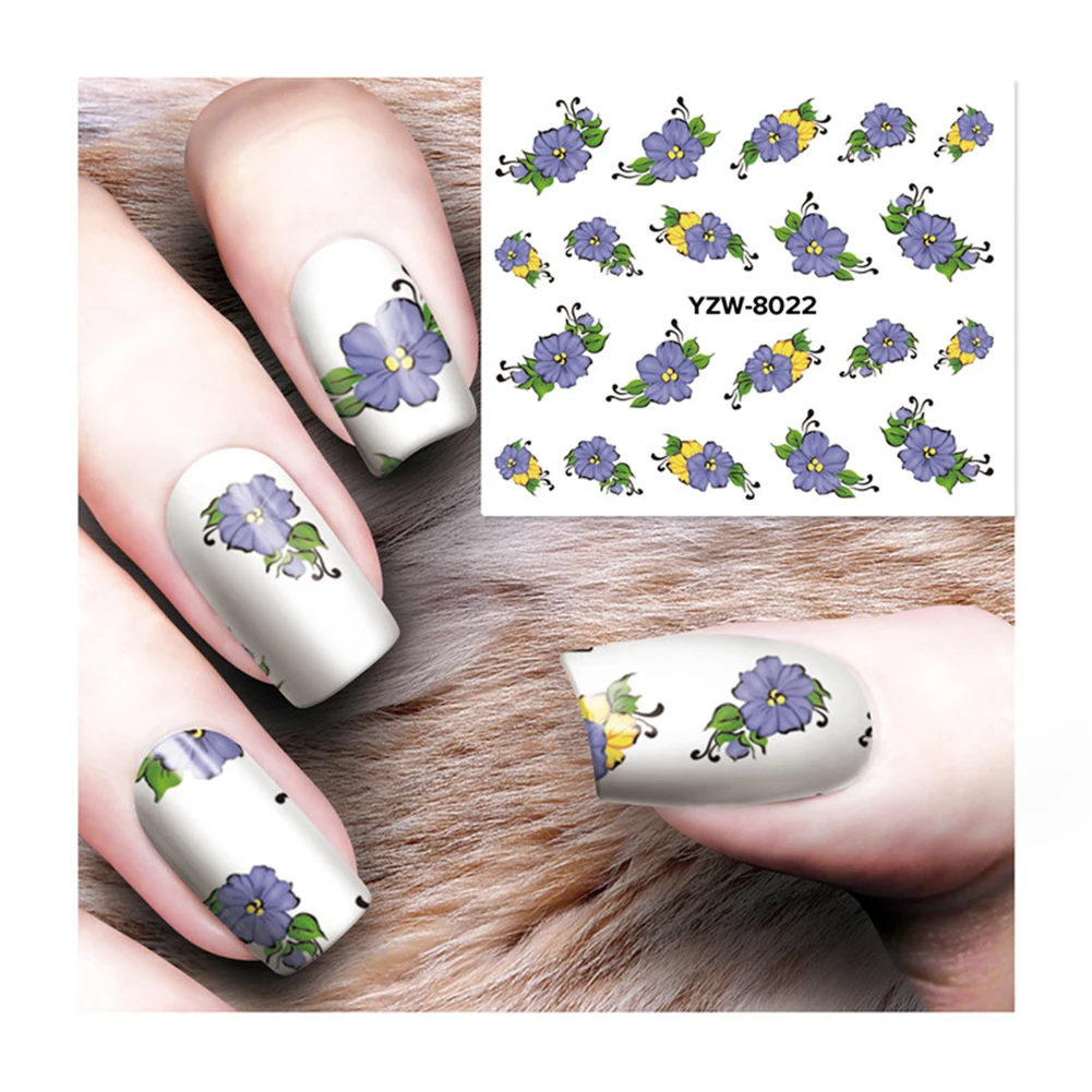 1 лист Мода цветок Роза полное покрытие наклейка водостойкие Женщины Nail Art
