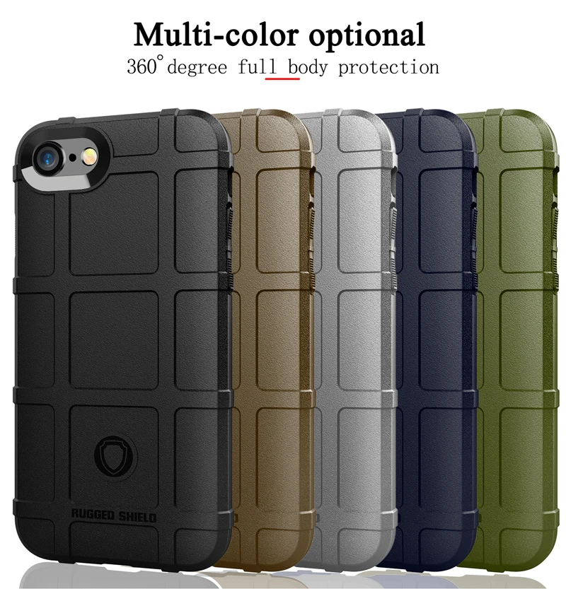 360 Degree Full Body Protection Case for IPhone 7 8 Soft TPU Thick Solid Armor Tactical Protective Cover | Мобильные телефоны и