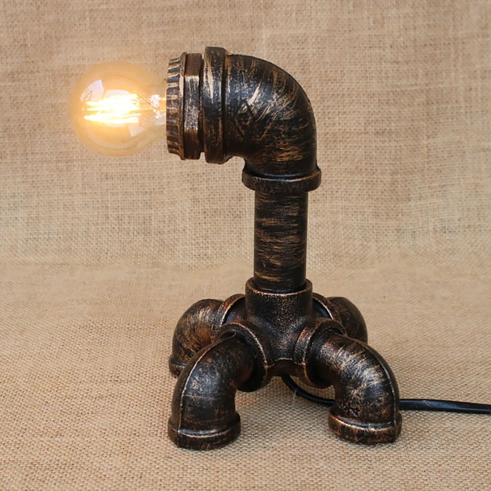 Винтажная креативная настольная лампа в стиле арт-деко стимпанк с роботом