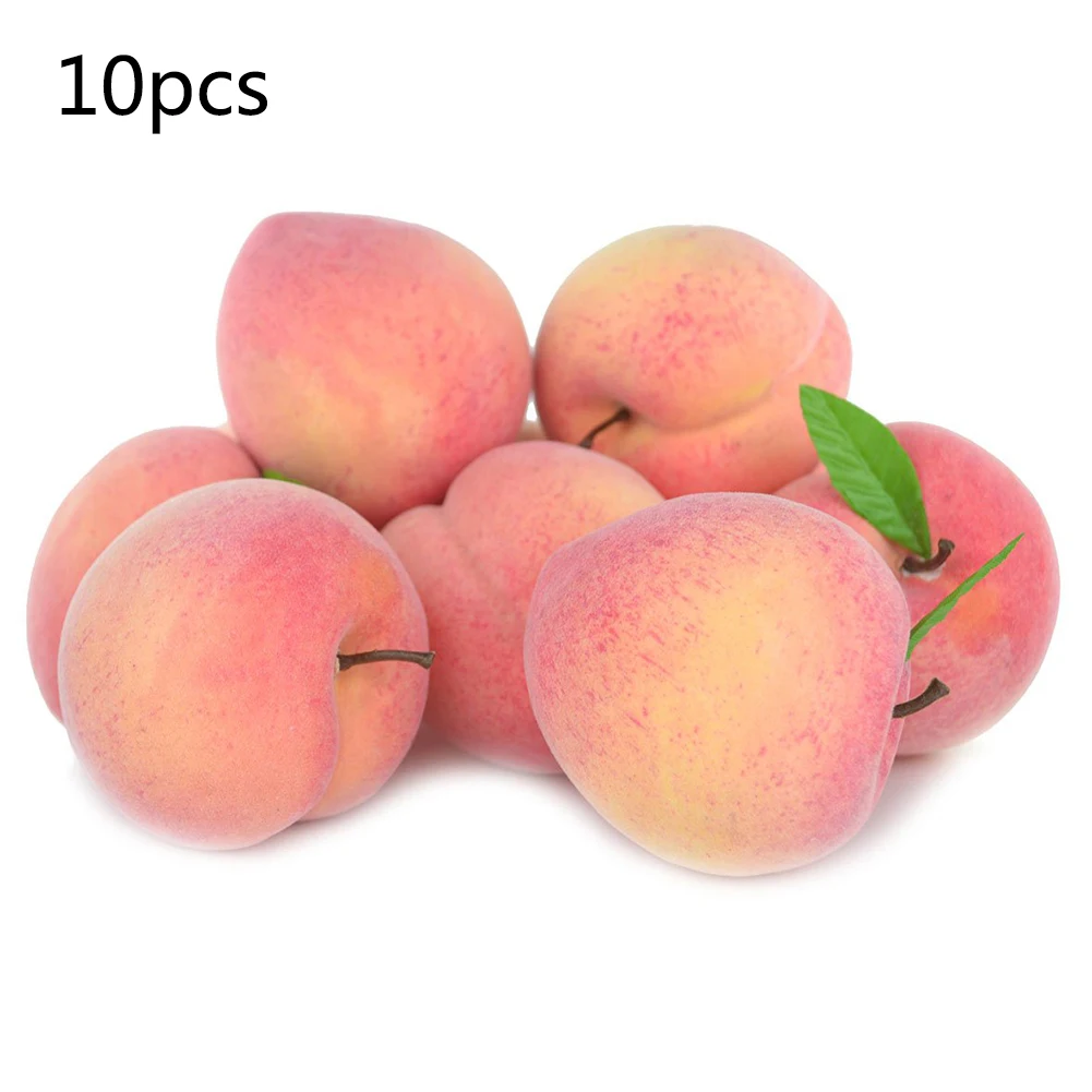 10pcs 1/5/6/10 шт Искусственный Мини-персик поддельные пены фрукты и овощи ягоды цветы для домашнего украшения магазина Подставки для фотографий - Цвет: 10pcs