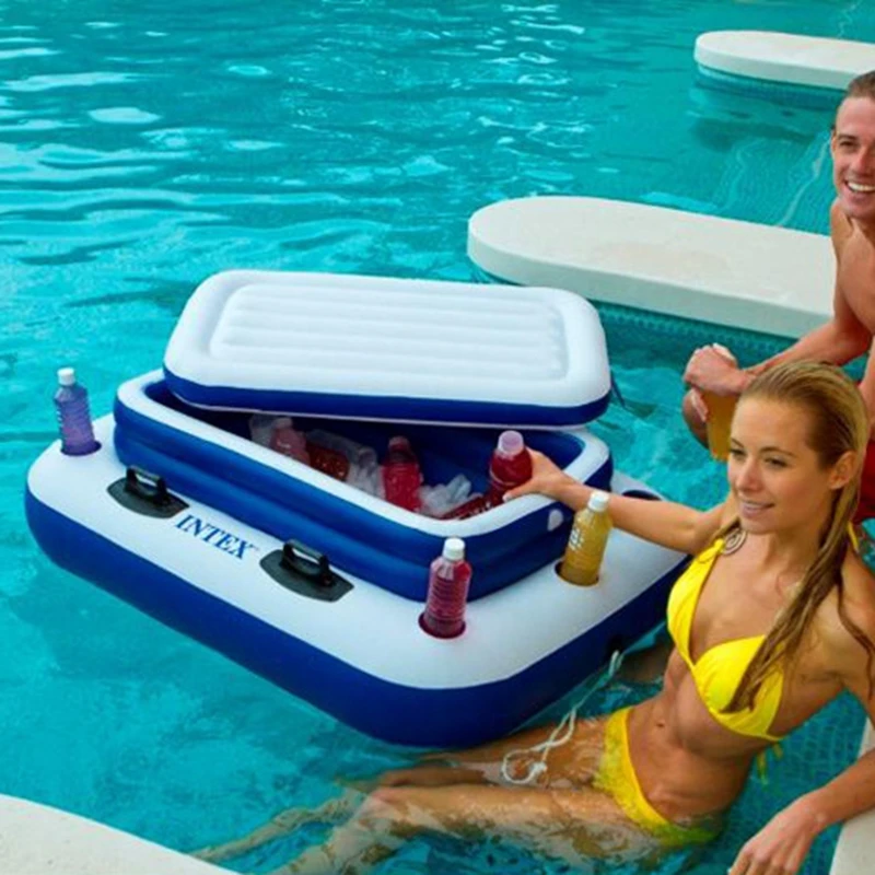 Большая Надувная глубокая морозильная камера поплавки для бассейна подставка
