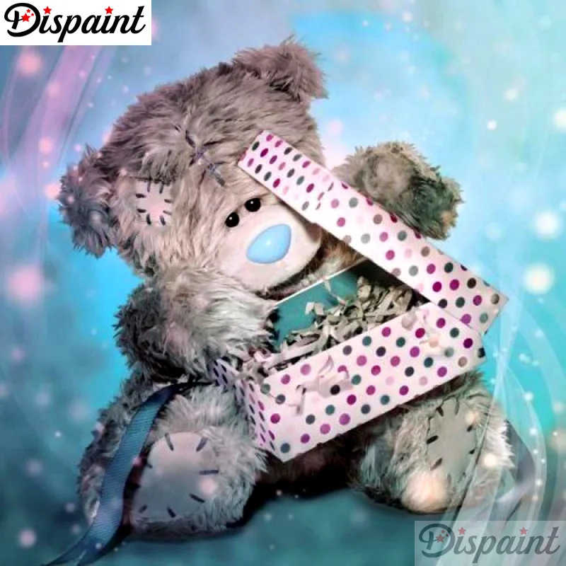 

Dispaint Full Square/Round Drill 5D DIY Diamond Painting "Cartoon bear gift" Embroidery Cross Stitch 3D Home Decor Gift A10237