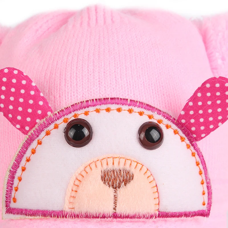 Детская шапка с медведем для новорожденных хлопковая теплая зимняя Младенческая