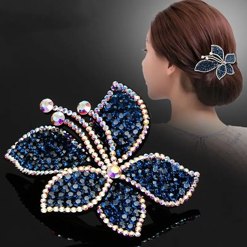 

AWAYTR Hairgrips Fashion Rhinestone Barrette Hair Clip Tiara Women Vintage Hairpin Headdress Crystal Hairpin Hair Accessories