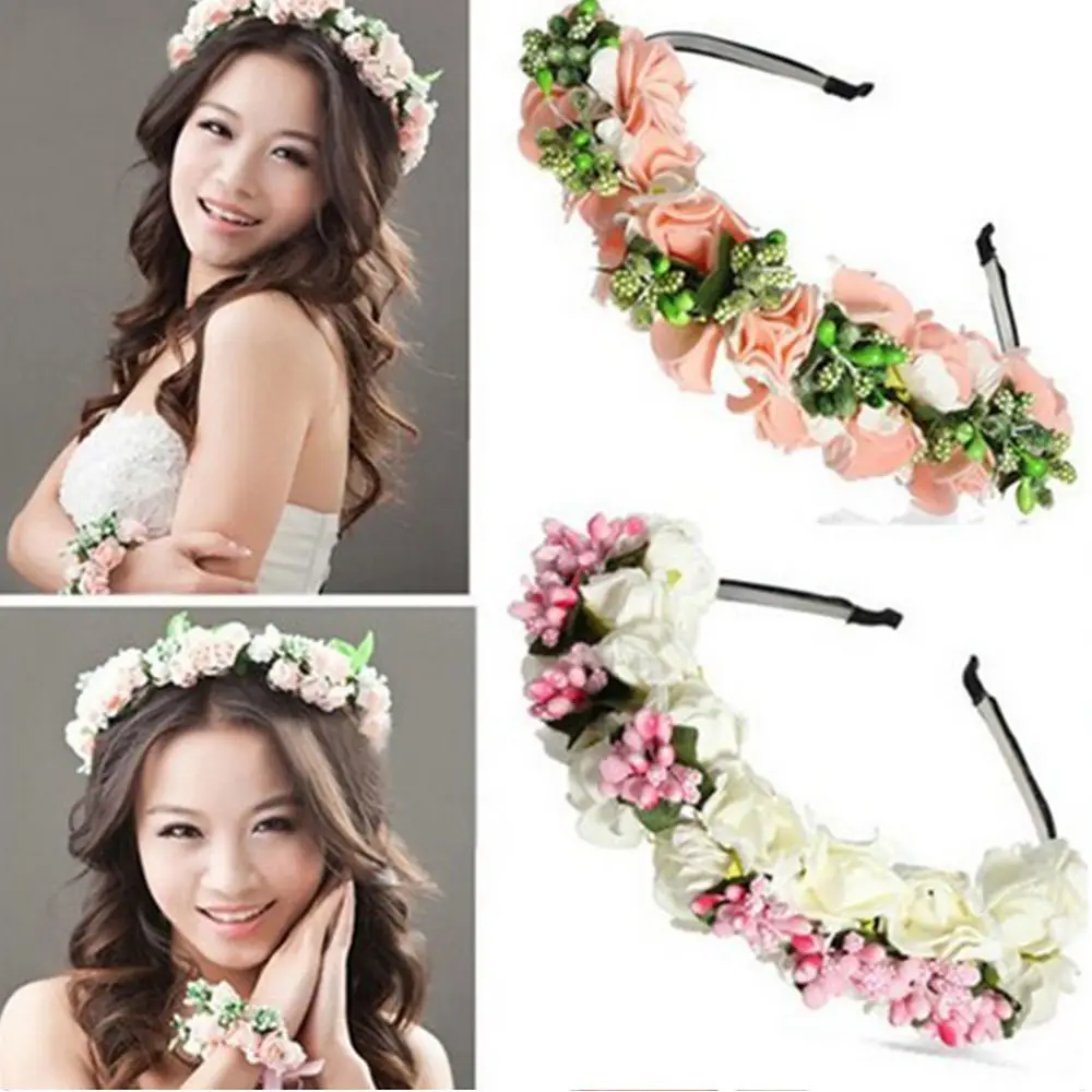 Гирлянда с цветами для свадебной вечеринки 1 шт. повязка на голову невесты