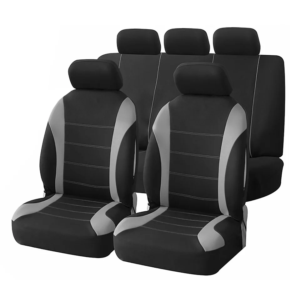 All Seats Gray Автомобильные чехлы для сидений, чехлы для автомобильных сидений для Лада Фольксваген, универсальные чехлы для сидений, аксессуары для интерьера - Название цвета: All Seats Gray