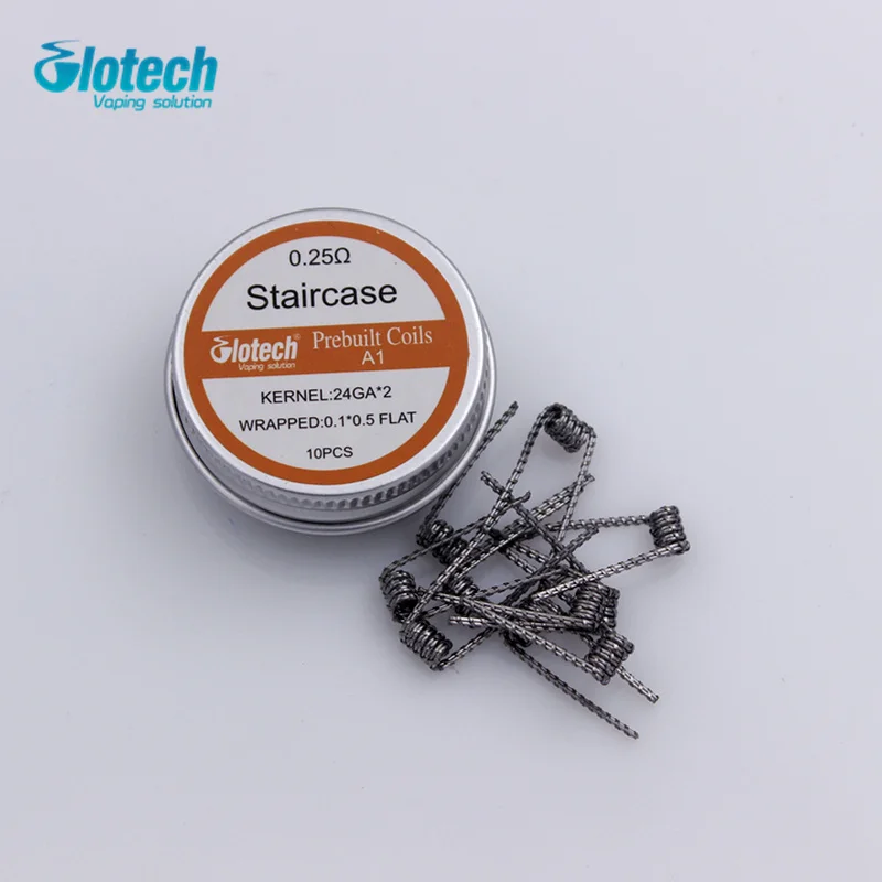 Готовые катушки Glotech Super Clapton Juggernaut сдвоенные сползающие спирали для RDA RTA