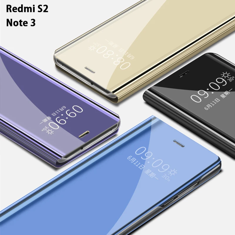 Откидной Чехол для телефона с умным зеркалом чехол Xiaomi Redmi Note 3 S2 Note3 жесткий