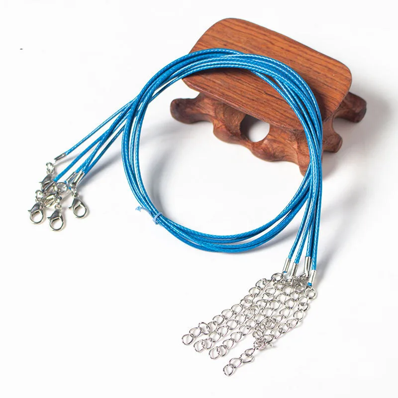 Whole Length45cm Waxed Rope Necklace Cords DIY Jewelry Making Ropes With Lobster Clasps Extended Chain 5cm Mixcolor 100pcs/lot | Украшения