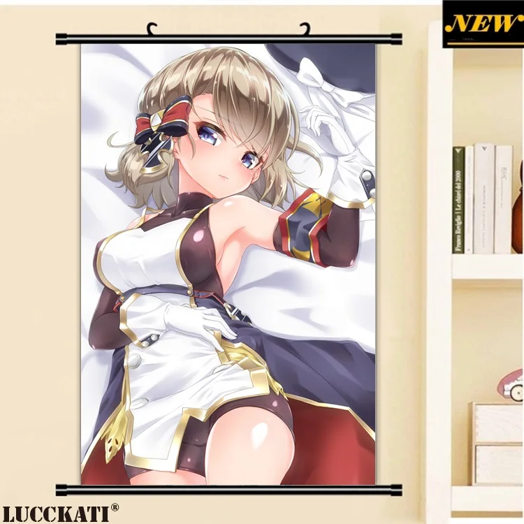 40X60 см Azur переулок Bilan Hangxian игра cameltoe Сексуальная лоли мультфильм аниме Настенная картина плакат прокрутки Ткань Холст Живопись 27 - Цвет: Q