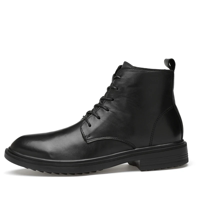 Fotwear Men's Genuine Leather Boots formal boots Ankle Premium lace-up casual shoes Men shape Slim welt luxury classic style | Обувь