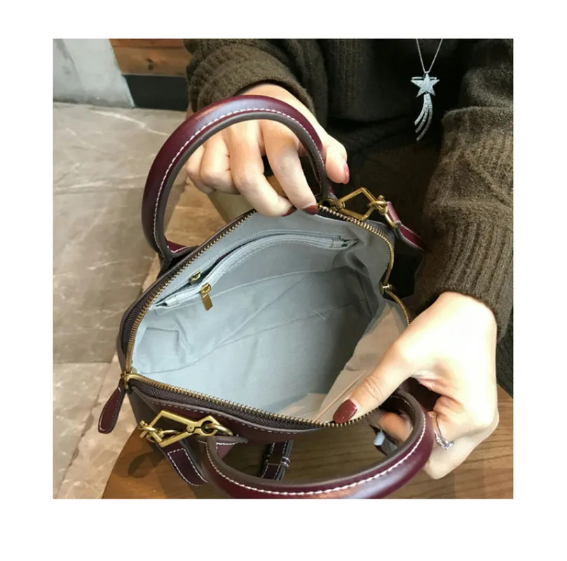 

Shell Handbag Ladies Fashion Messenger Bag European Style Genuine Leather Shoulder Bag Cow Leather Famous Designer Crossbody