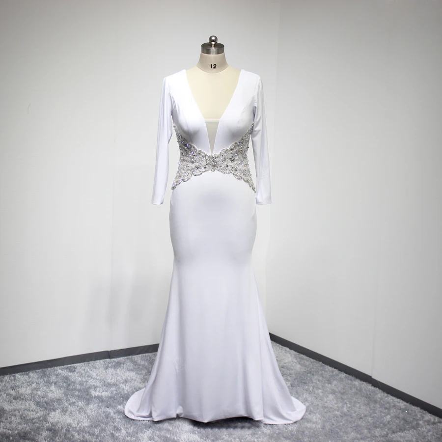 Ручной работы Класса Люкс Кристалл Бисероплетение Сексуальная V Шеи Спинки