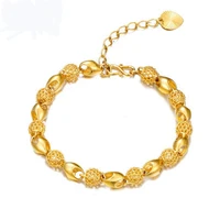 solid 24 k simple ms female personality luxury fashion bracelets placer gold bracelet bracelet jewelry