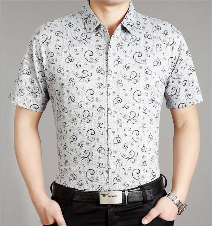 2014 brand fitness fashion men men's shirt desigual casual shirts summer business man clothing printed short sleeve camisas XXXL | Мужская
