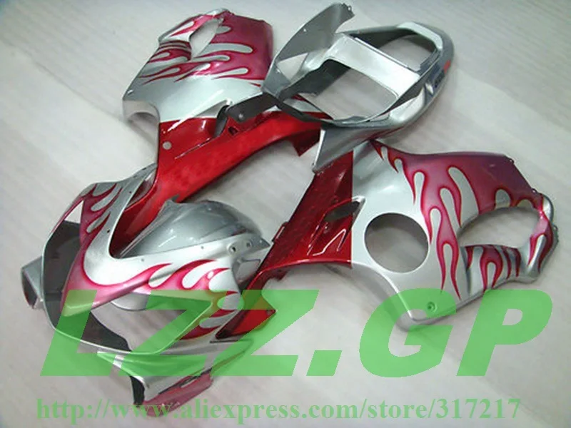 

Injection Fairing kits for Honda CBR600 F4i 2001 2002 2003 CBR600 01 02 03 CBR600 F4i 01 02 03 F4i red silver flame fairings #s7