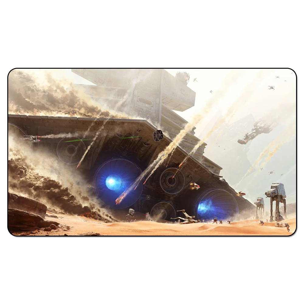 Battle of Jakku Игровой коврик «Звездные войны»: Художественный игровой коврик «Битва якку» для коллекционная карточка игры 60 см x 35 см(2" x 14") Размер - Цвет: Battle of Jakku