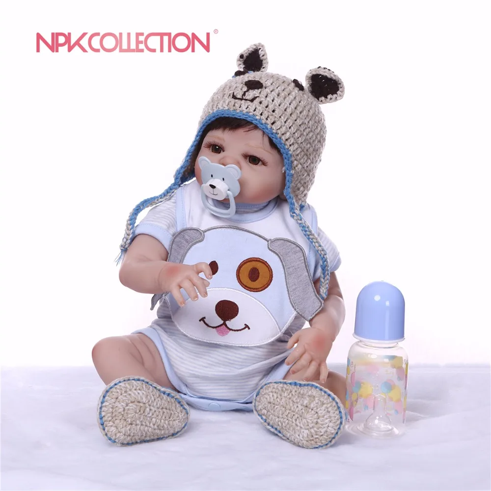 NPK 19 дюймов 46 см Очаровательная Кукла Reborn маленькая силиконовая кукла Bebes Boy