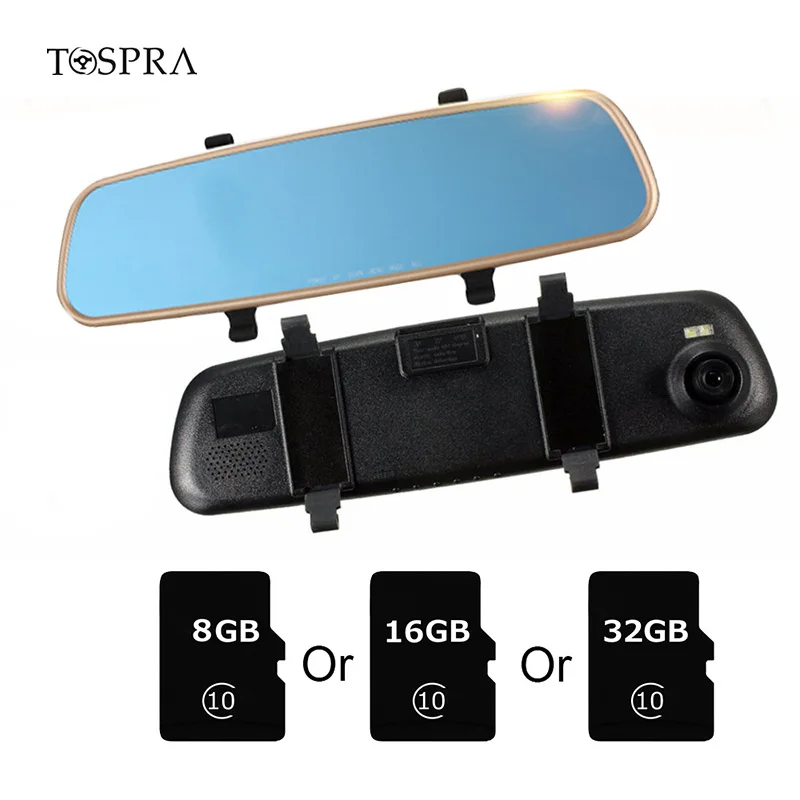 TOSPRA 3 5 дюймов Full HD 1080P Автомобильный видеорегистратор зеркало Авто рекордер