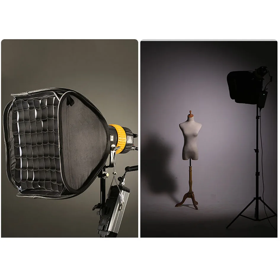 Светодиодная лампа Fresnel 80 Вт с v-креплением софтбокс 5500/3200K + скоростное крепление