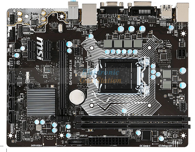 Оригинальный MSI платы рабочего стола H110 LGA 1151 DDR4 pci-e 3.0 SATA III USB3.0 micro atx VGA DVI |