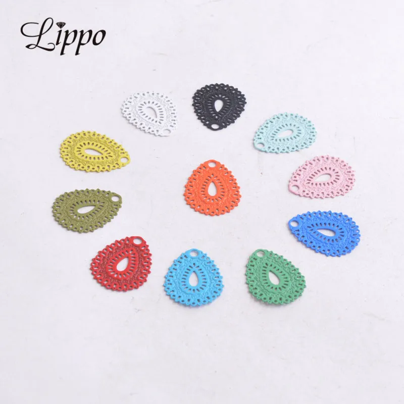 

100pcs AC5707 12mm*17mm Small Water Drop Charms Painted Jewelry Pendants