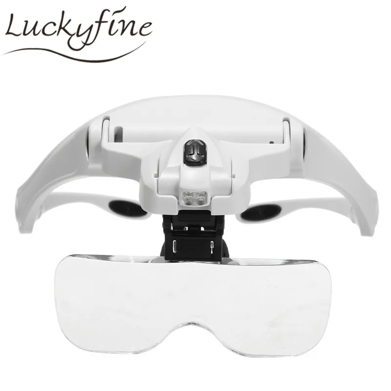 Лупа с 5 линзами регулируемая на голову светодиодный светильник лампа