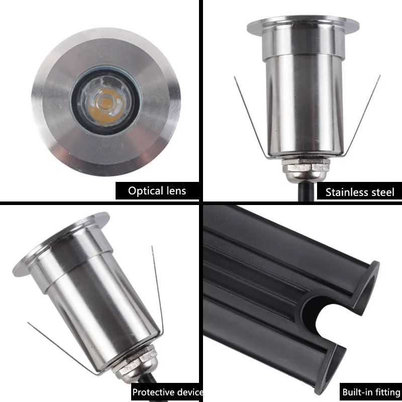 

IP68 3W Waterproof LED Underground Light Outdoor Ground Garden Path Floor Buried Yard Spot Landscape AC85-265V / 12V