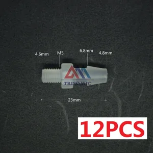 12 штук 4,8 мм-M5 прямой соединитель пластиковый фитинг для труб колючий Соединитель с резьбой Материал резервуар из Полипропилена Воздушный аквариум