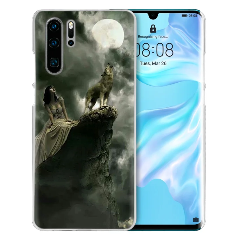 Волк Луна Чехол для huawei P20 P30 P Smart Nova 4 3i P10 P9 P8 Коврики 10 20 lite Pro Mini жесткий чехол для телефона pc Coque