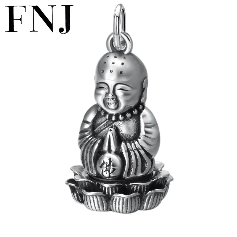 

FNJ 925 Silver Lotus Buddha Pendant Fashion Lucky Gawu Box Hang Original Pure S925 Thai Silver Pendants for Women Jewelry Making