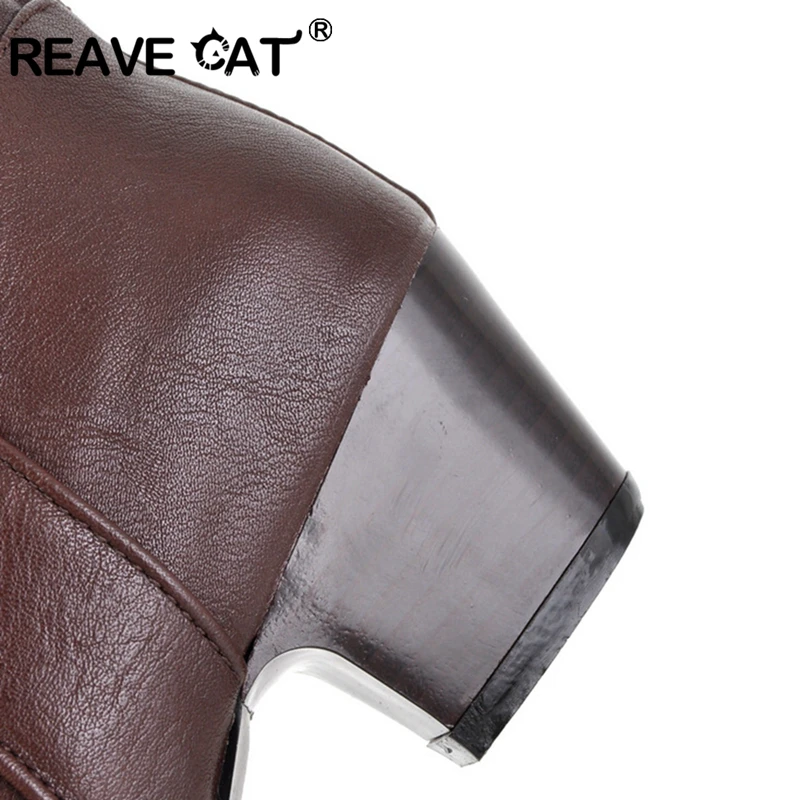 REAVE CAT/новые зимние женские ботинки Модные ботильоны с острым носком цвет черный