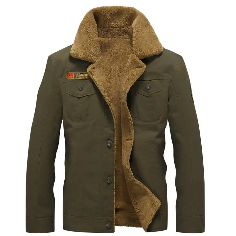 

Winter Bomber Jacket Men Air Force Pilot MA1 Jacket Warm Male fur collar Army Jacket tactical Mens Jacket Size 5XL