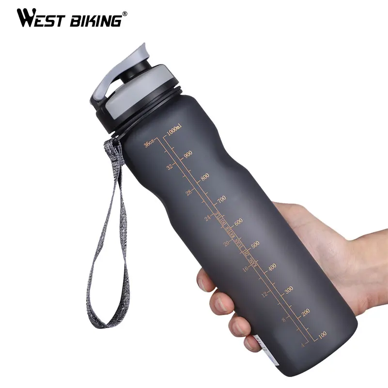WEST BIKING, 1000 мл, Спортивная бутылка, портативная, герметичная, велосипедная, бутылка для воды, для улицы, чашка для напитков, для езды на велосипеде, чайник для воды, 3 цвета