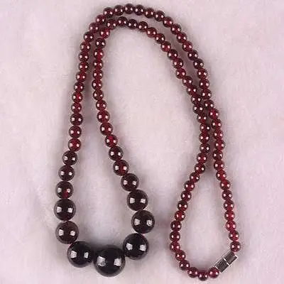 

HTR56 MHGI788 Hot sale Natural 5-11mm Garnet Beads Necklace 18"