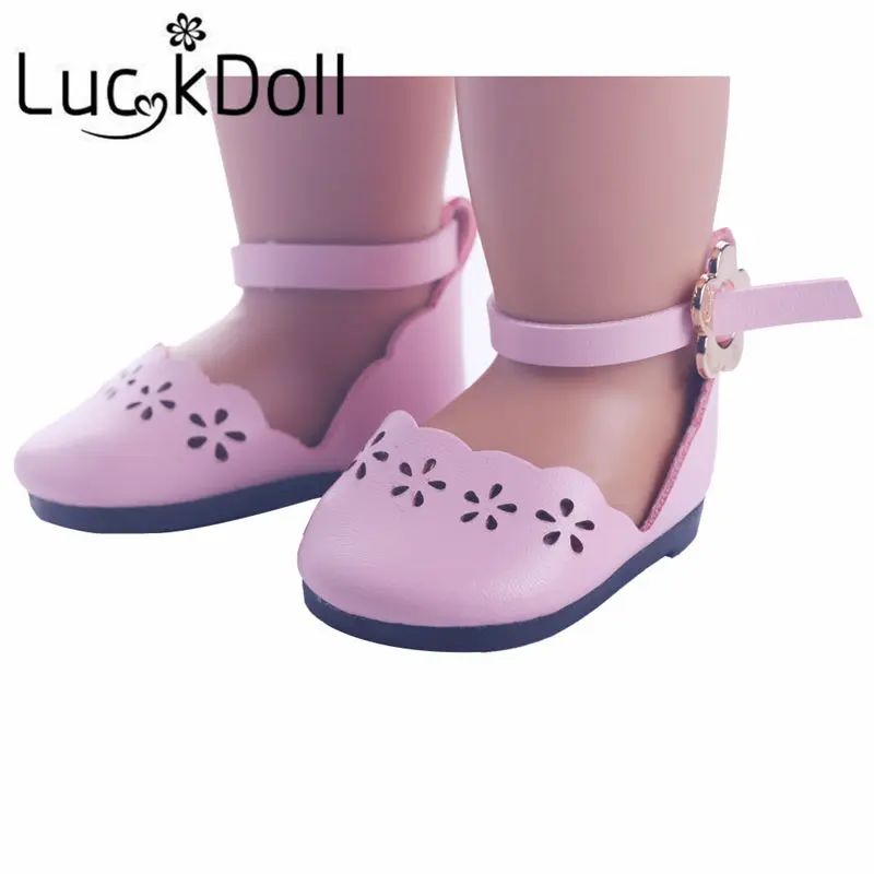 LUCKDOLL одноцветное Цвет Обувь с прорезями подходит 18 дюймов American& 43 см для ухода за ребенком для мам Baby Doll одежду, аксессуары, для девочек, игрушки, поколение, подарок