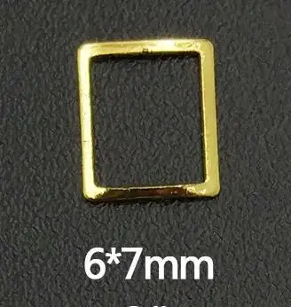 10pcs 10 шт новая рамка для создания ногтей 6*7 мм металлический полый прямоугольный металлический рама для картины с изогнутым узором для ногтей украшения для ногтей заклепки - Цвет: 10pcs