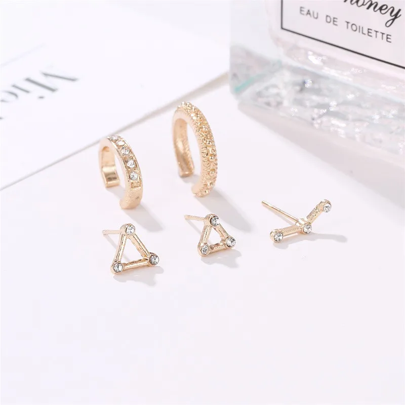 TTLIFE Модные 5 шт./компл. Женские Геометрические треугольные серьги гвоздики с