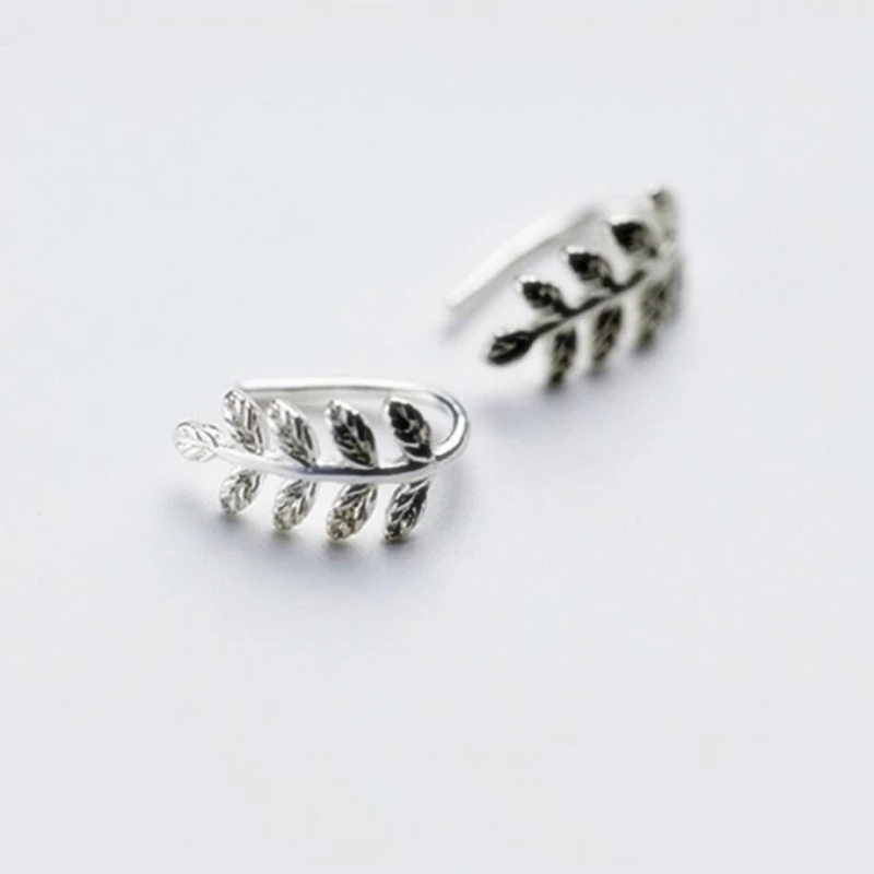 

Sole Memory Literary Leaves Fresh Lovely Branch Silver Color Fashion Female Stud Earrings SEA473