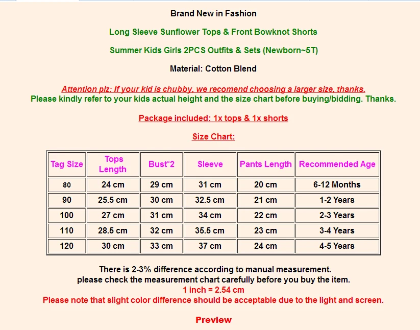 Summer Toddler Kids Baby Girls Clothes Sets Sunflower Tops Long Sleeve Shorts 2PCS Casual Outfits Girl 6M-5T | Детская одежда и