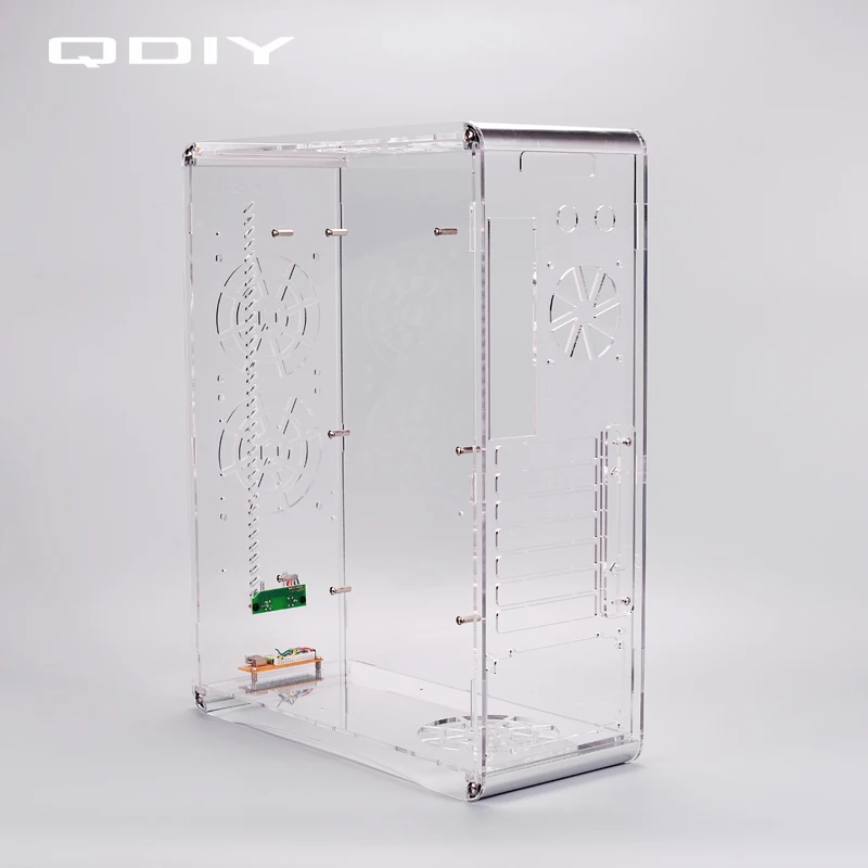 QDIY PC A006S ATX прозрачный чехол для компьютера корпус водяного охлаждения игровой