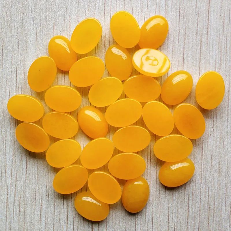 Wholesale 50pcs/lot Fashion good quality natural stone yellow Oval CAB CABOCHON jewelry beads for making 13x18mm free | Украшения и