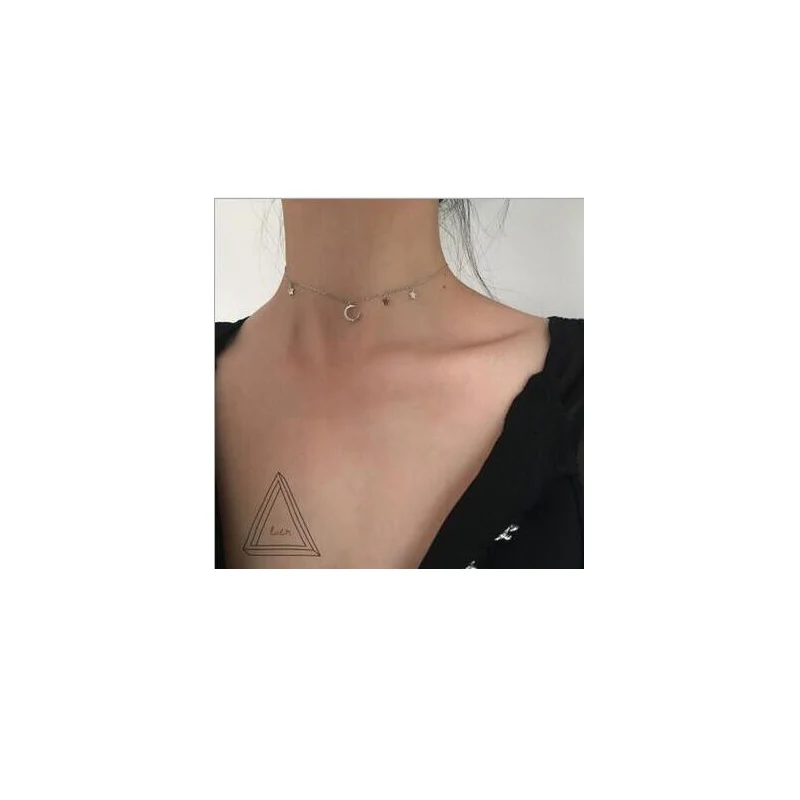 Chockers Necklace for Women 100% 925 Sterling Silver Pendant Romantic Star Link Chain Charms Jewelry Gifts D3217 | Украшения и