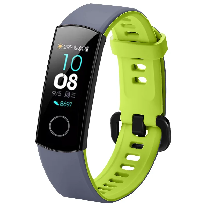 HANGRUI двойной цвет спортивный браслет ремешок для huawei Honor Band 4 разноцветный ремешок для часов Силиконовый ремешок для Honor Band 4