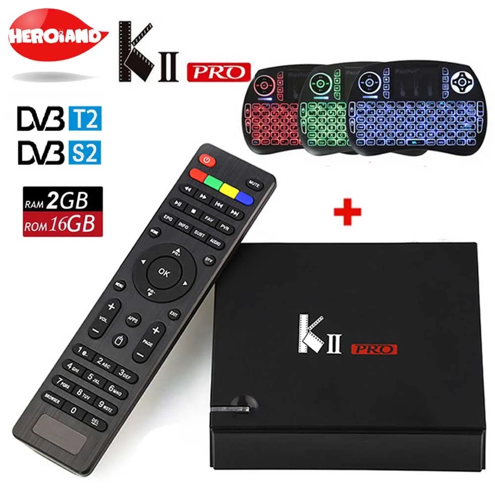 Оригинальный Mecool Кии про DVB S2 T2 + Android 7 1 ТВ Box Amlogic S905 Quad core BT4 2 ГБ/16 ГБ 4 г/5 г Wifi Smart Media