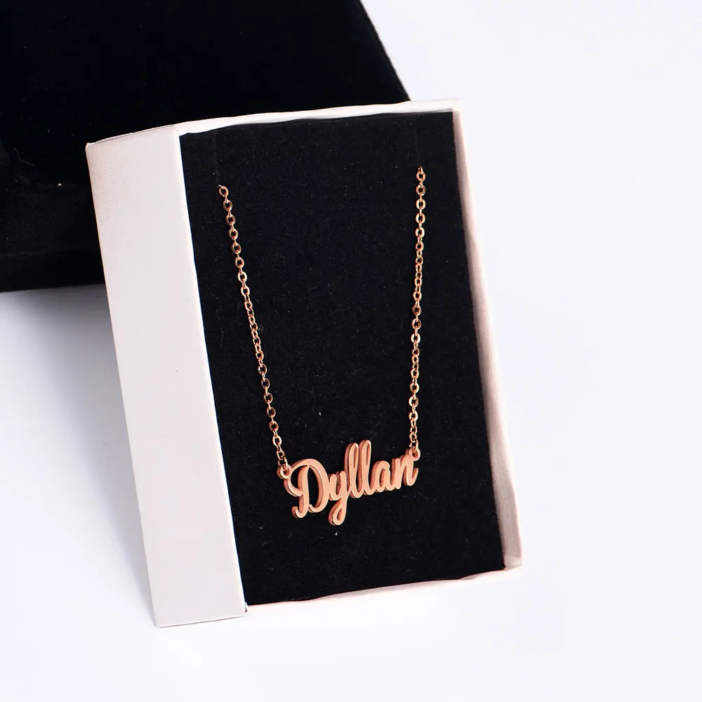 2018 Personalized Customer Name Necklace Stainless Steel Gold Pendant Motto Devotion Lovers Romantic Gifts Handmade jewelry | Украшения и
